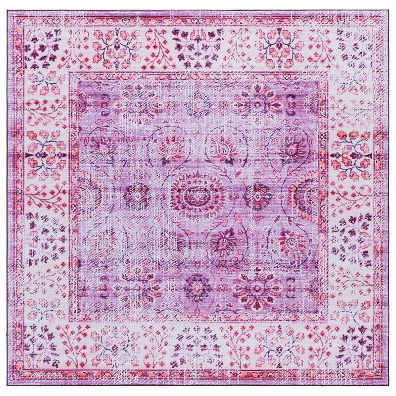 SAFAVIEH Tucson Villar Transitional Rug - 6' Square - Violet/Beige