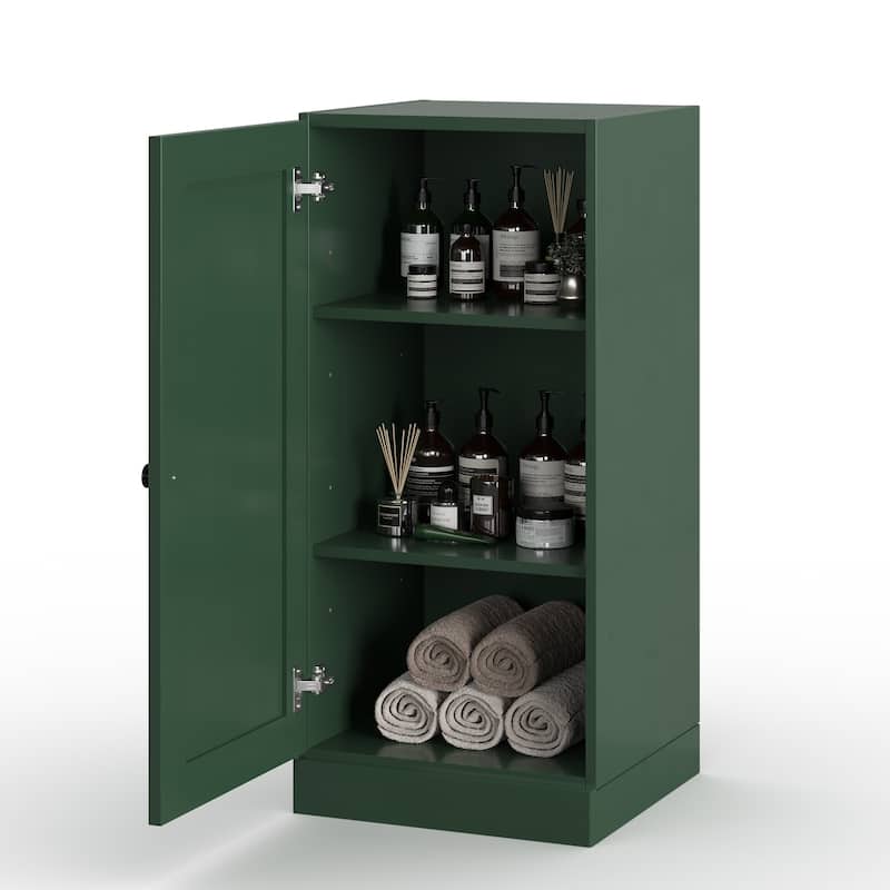 Palace Imports 100% Solid Wood 16.5" Bathroom Storage Cabinet with Shaker Door and Adjustable Shelves - Green