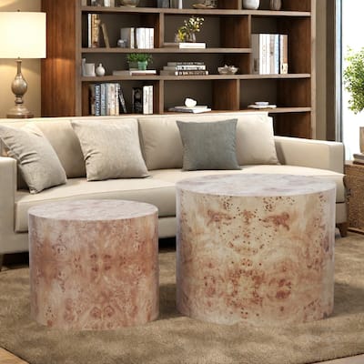19" Solid Wood 2-Piece Coffee Table Set - No Assembly Required for Small Spaces Living Room
