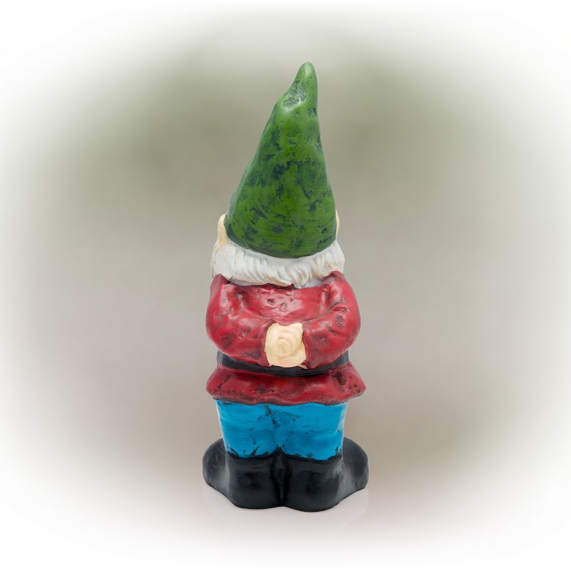 Gnome Folding Hands Looking Up Garden Statue