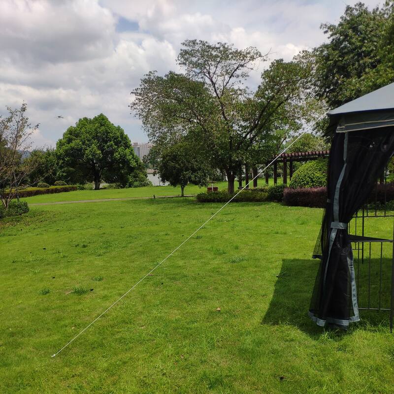 13x10 Outdoor Patio Gazebo Canopy Tent With Ventilated Double Roof And Mosquito net