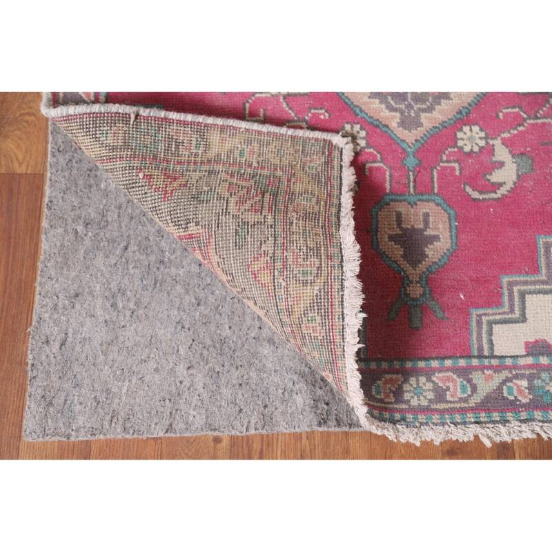 Hand Knotted Oriental 100% Wool Carpet Traditional Medallion Pink Tabriz Area Rug - 4' 6'' X 3' 2''