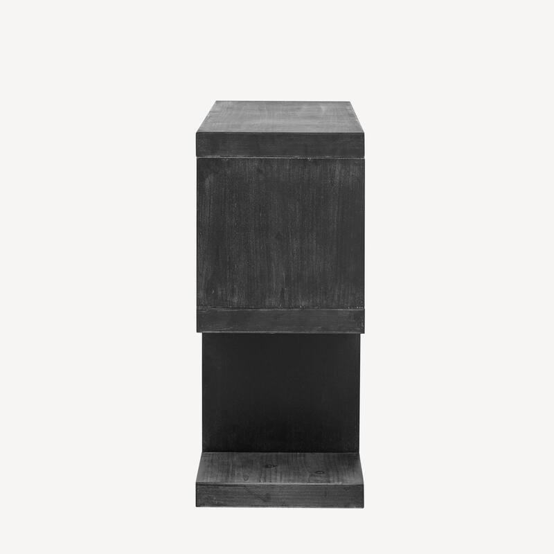 Symmetrical 2-Tier Open Shelf Retro Console Table