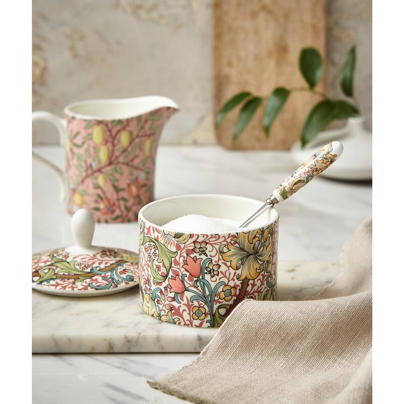 Spode Morris and Co Sugar Bowl with Lid - 10 oz