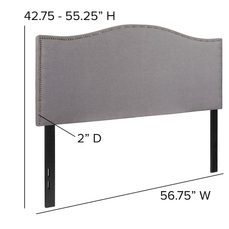 Arched Upholstered Headboard with Nailhead Trim