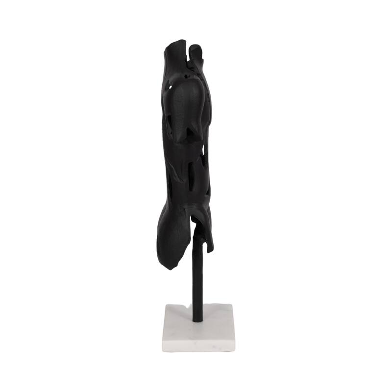 Sagebrook Home Metal Black Cracked Bust On Stand Figurine