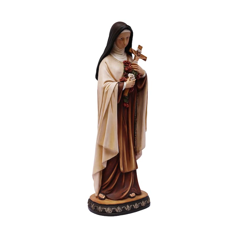 Saint Teresa of Avila with Crucifix Outdoor Garden Statue - 23.75"
