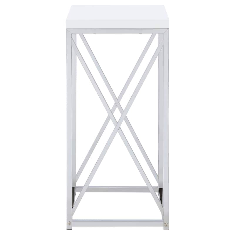 Edmund Square Accent Side Table Chrome