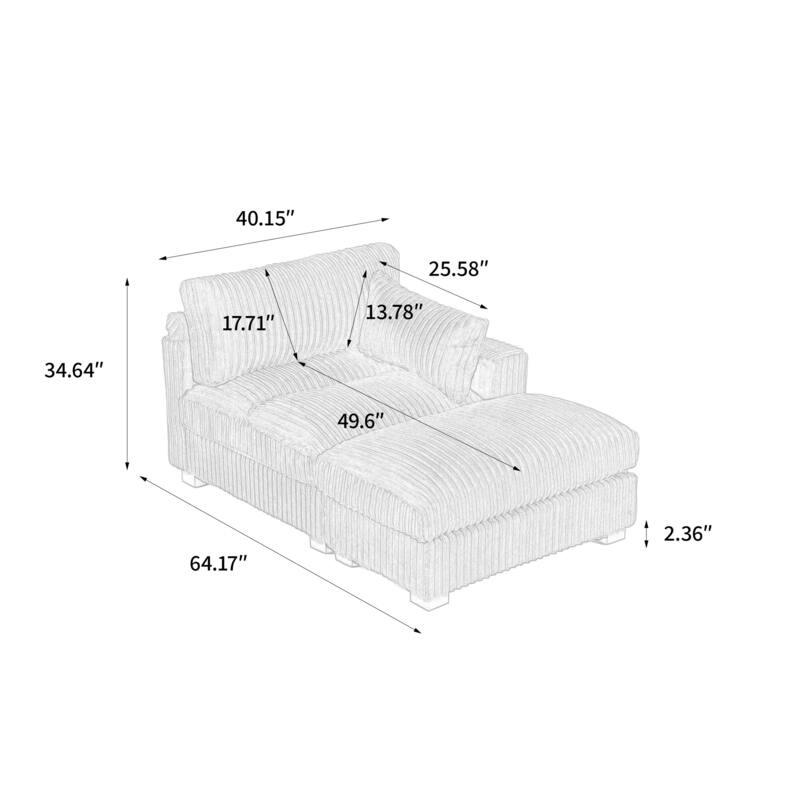 Plush Cloud Couch Modular Sectional Sofa with Ottoman