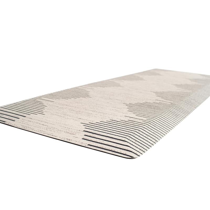 Bohemian Stripe Cushioned Anti Fatigue Standing Mat Ergonomic, Non-Slip, Perfect for Kitchen, Office, and Laundry Room
