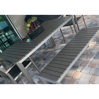 Cape Coral Outdoor Aluminum Picnic Set with Faux Wood Top by Christopher Knight Home
