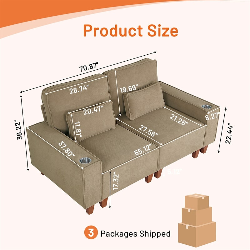 82 Inch Sofa, Comfy Sofa Couch Extra Deep Seats, Corduroy Couch for Living Room Loveseat Removable Sofa Cover Cushions