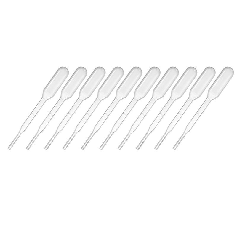 50 Pcs 3ml Disposable Pasteur Pipettes Test Tubes Liquid Droppers 61mm - Clear