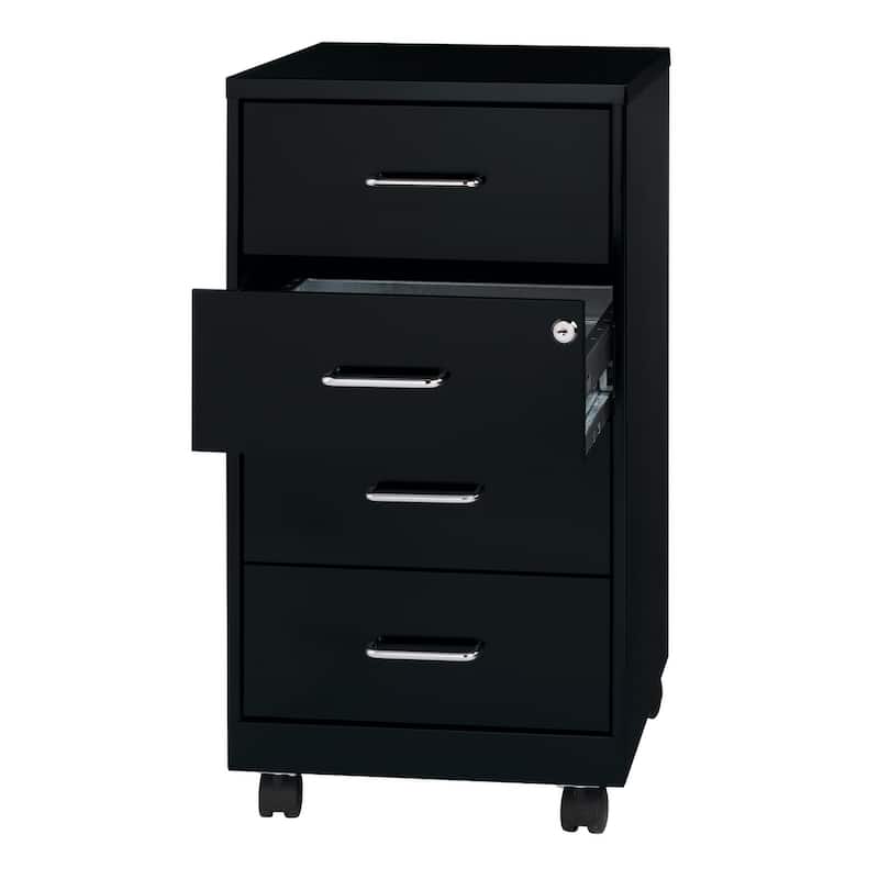 Space Solutions 18" Deep 4-drawer Mobile Organizer Cabinet,Pearl White