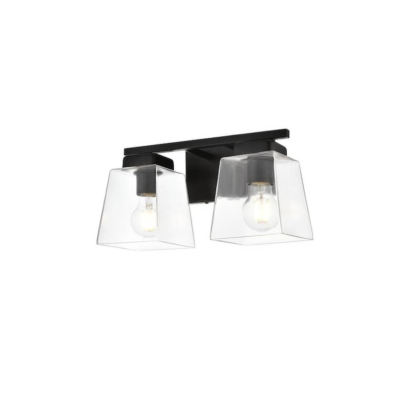 Merlin 1 Light Black and Clear Bath Sconce