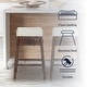 preview thumbnail 4 of 18, Bali Bohemian Woven Rattan Backless Bar Stool with Square Foam Cushion and Footrest for Kitchen Island or Home Bar