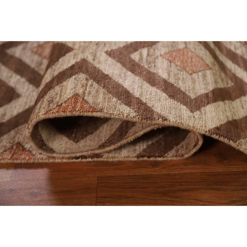 Geometric Gabbeh Kashkoli Oriental Area Rug Hand-knotted Wool Carpet - 5'2" x 7'10"