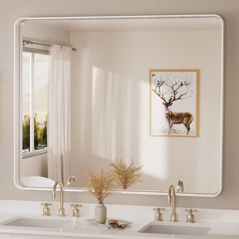 TETOTE Modern Metal Frame Wall Mounted Bathroom Vanity Mirror