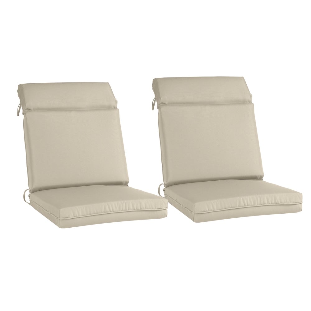 Aoodor 2Pcs Outdoor High Back Dining Chair Cushion Set - 37''x20''
