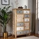 preview thumbnail 4 of 4, Vintage Tall Wooden Accent Cabinet with 6 Drawers and 2 Doors, Rustic Multicolor Carved Storage Chest for Living Room