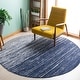 preview thumbnail 85 of 162, SAFAVIEH Adirondack Vera Modern Ombre Distressed Area Rug 4' Round - Navy/Grey