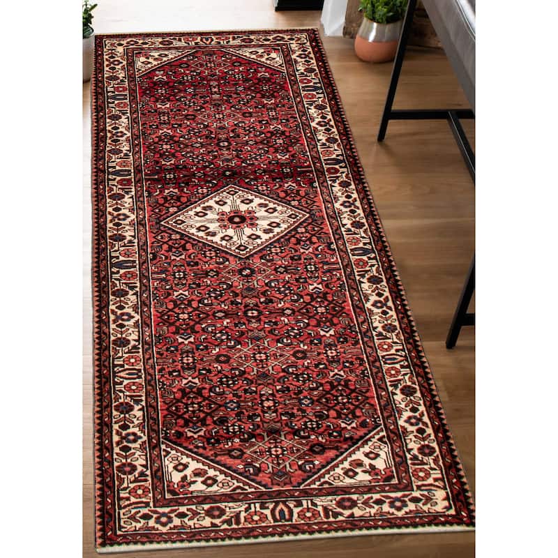 ECARPETGALLERY Hand-knotted Andelz Red Wool Rug - 3'7 x 9'8