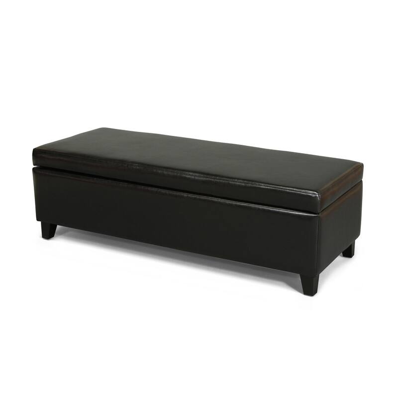 York Bonded Leather Storage Ottoman Bench by Christopher Knight Home