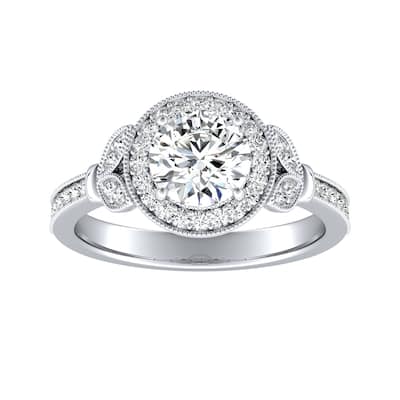 Auriya 14k Gold 1 1/4ctw Vintage Moissanite Engagement Ring