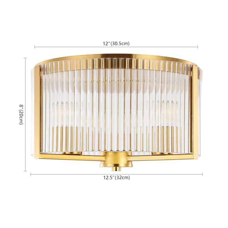 SAFAVIEH Lighting Jetra Flush Mount - 13" W x 13" D x 8" H