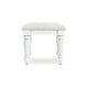 preview thumbnail 2 of 4, Signature Design by Ashley Trindura White Vanity Stool - 19"W x 16"D x 18"H