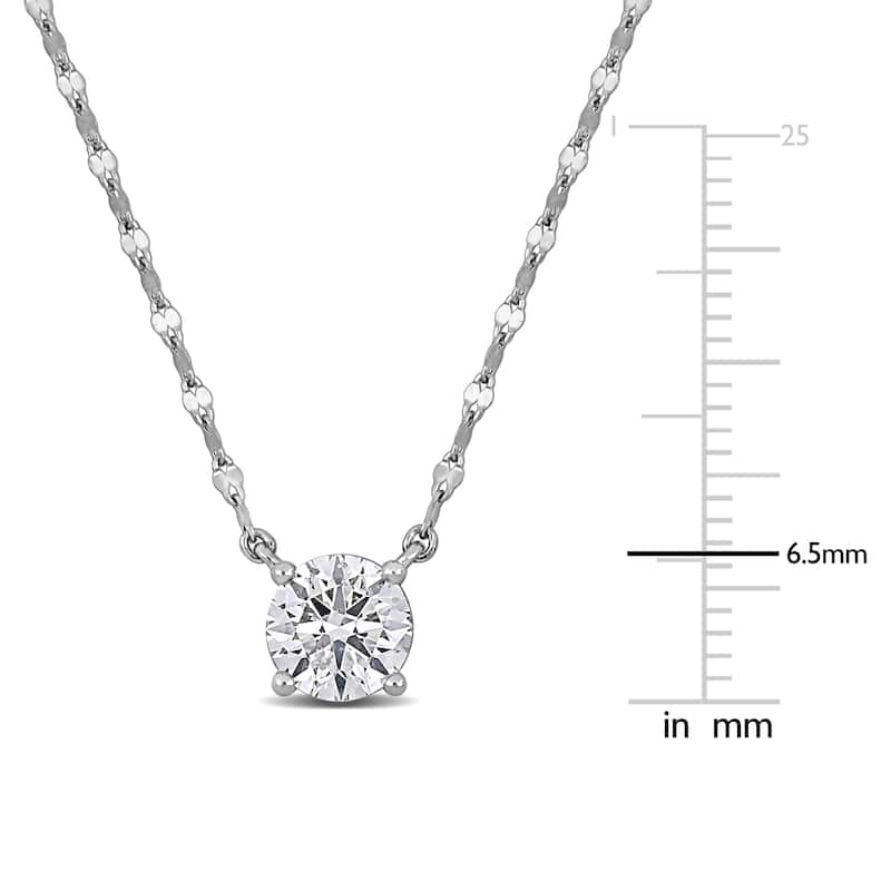 Miadora 1.07ct TDW Diamond Solitaire Necklace in White Platinum - 18 in