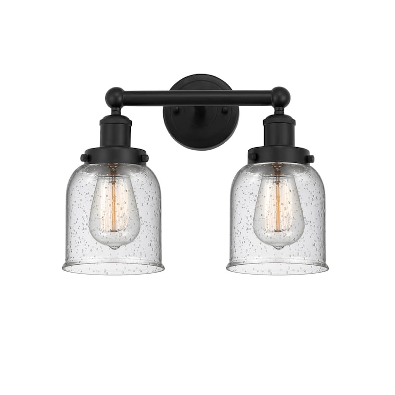 Innovations Lighting 616-2W-10-16 Bell Vanity Bell 2 Light 16" Wide - Matte Black / Seedy