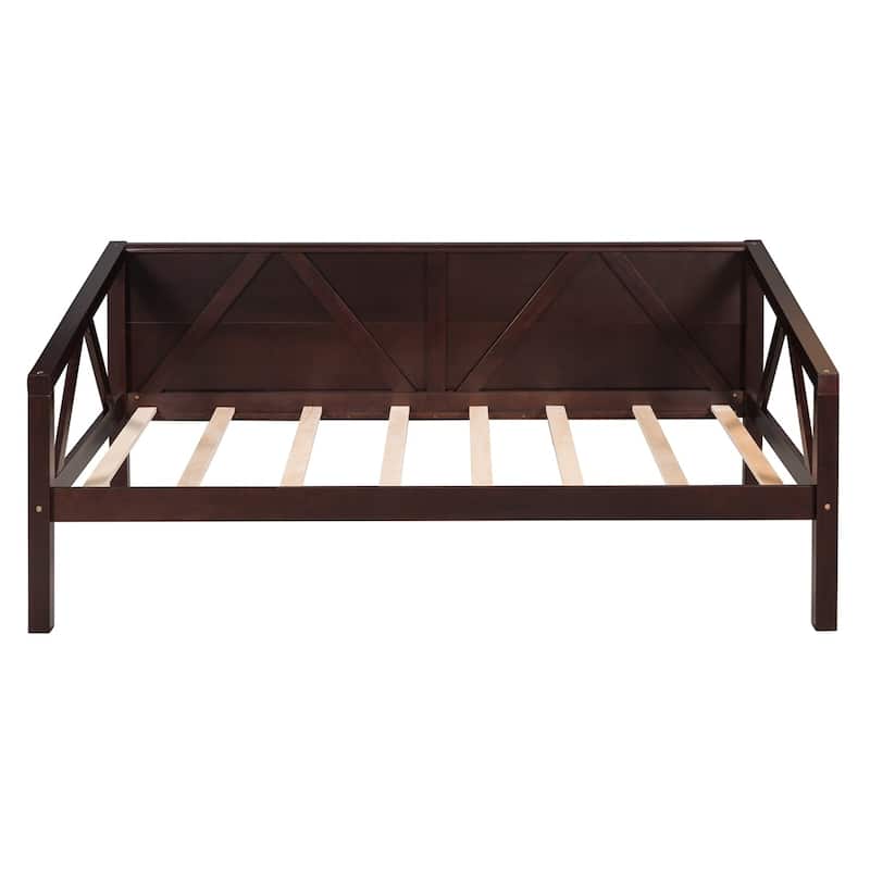 Merax Rustic Style Wood Daybed with Wood Slat Support