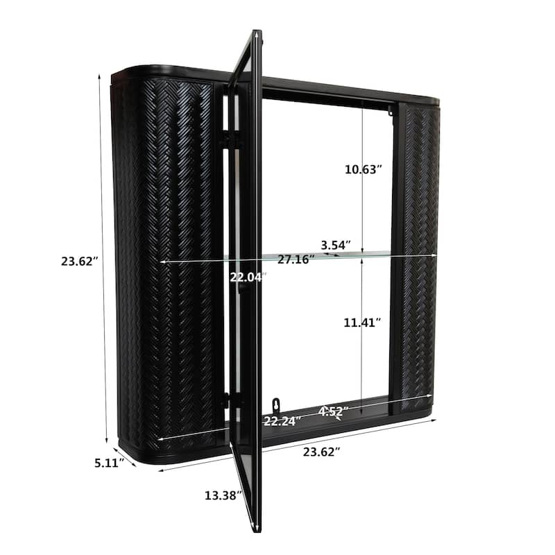 Wall Mounted Bathroom Cabinet with Mirror and Metal Framed
