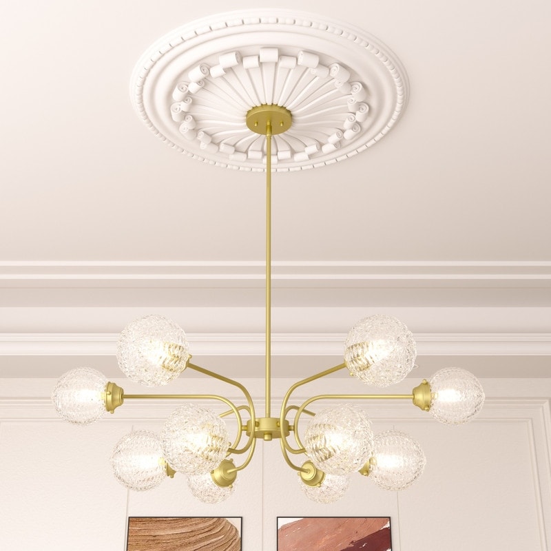 Acroma Mid-century Modern 16-light Dimmable Sputnik Chandelier with Art Glass