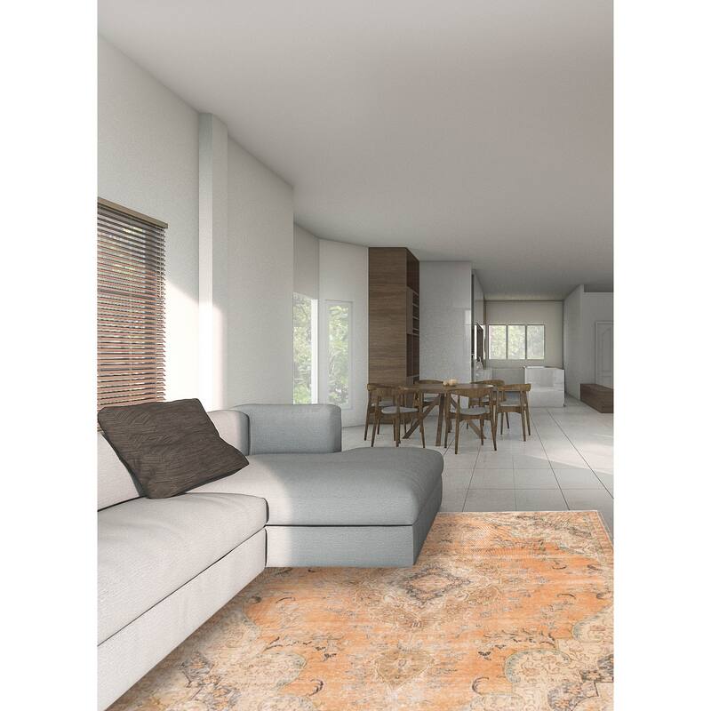 ECARPETGALLERY Hand-knotted Antalya Vintage Copper Wool Rug - 7'2 x 10'2