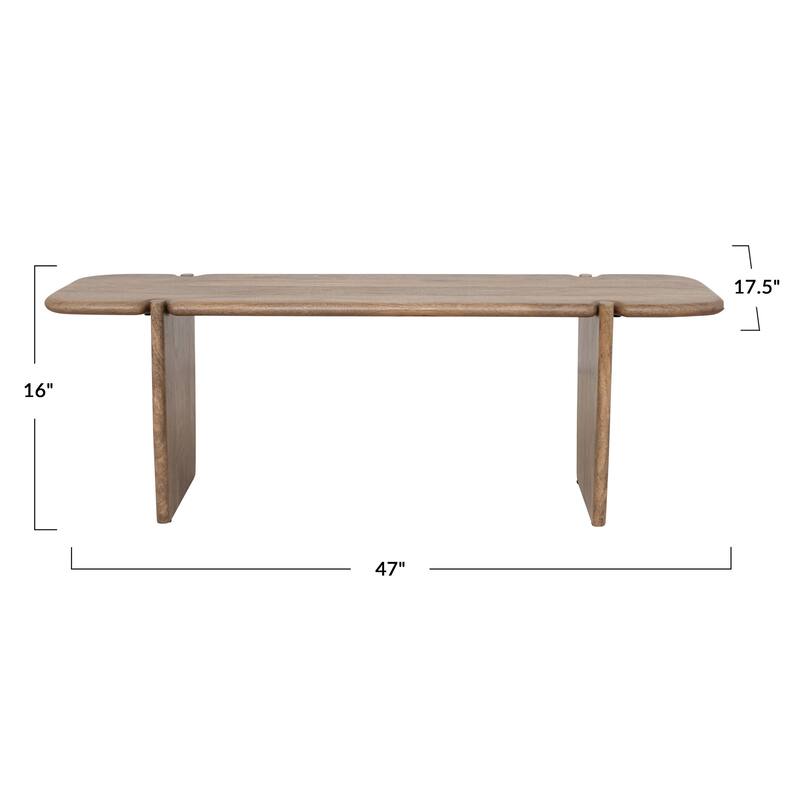 Mango Wood Accent Table with Shelf