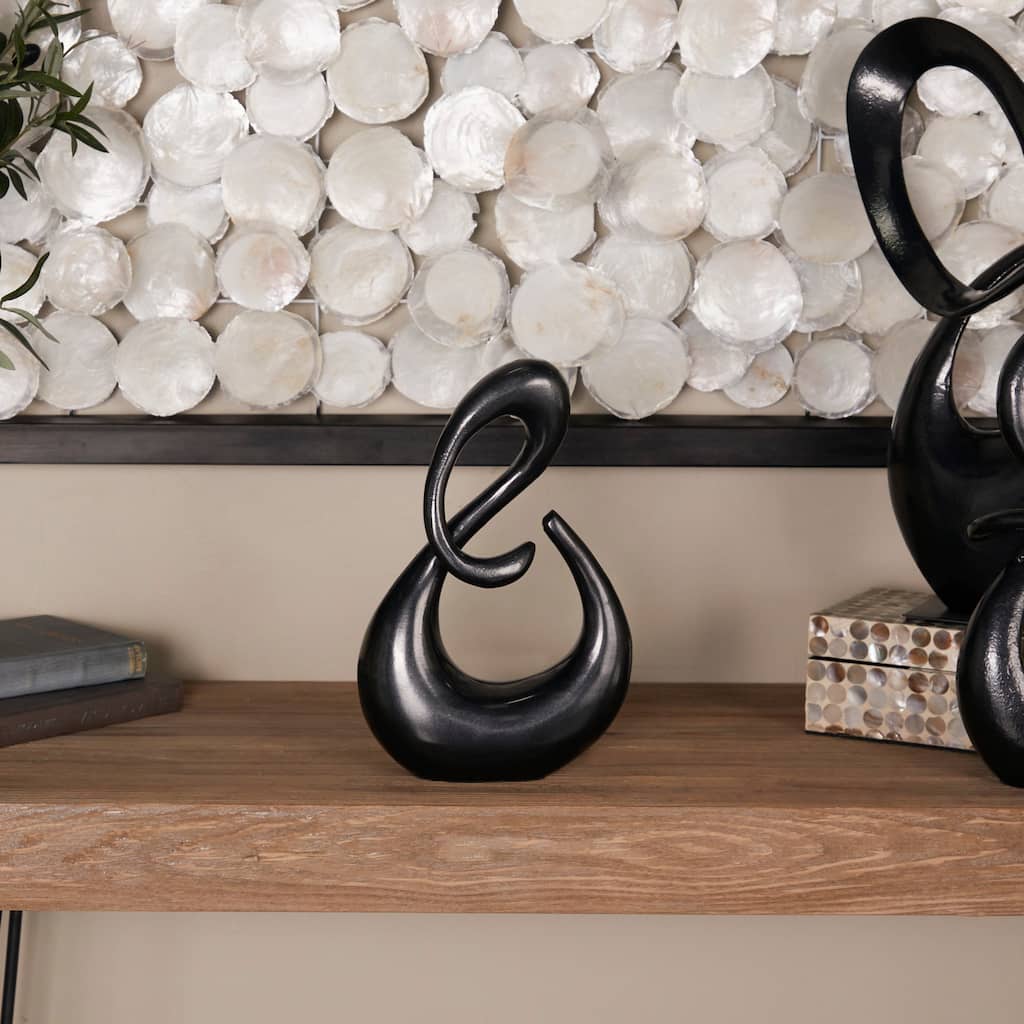 Contemporary Aluminum Metal Swirl Abstract Sculpture - Dark Gray or Gold