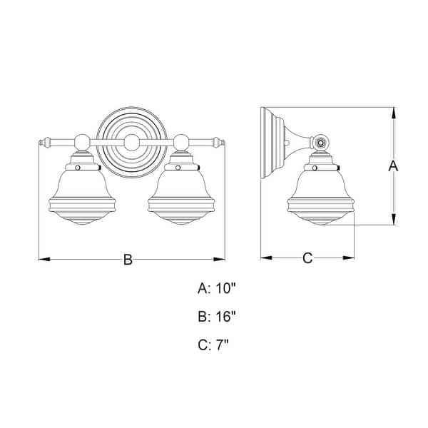 Vaxcel Lighting W0452 Huntley 2 Light 16" Wide Vanity Light with