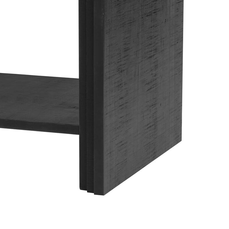 Versatile console table with Woven Wood Slats and Solid Wood Veneer