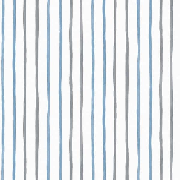 slide 2 of 5, Laura Ashley Painterly Stripe Blue Wallpaper