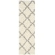 preview thumbnail 85 of 162, SAFAVIEH Dallas Shag Giusy Trellis 1.5-inch Thick Rug 2'3" x 10' Runner - Ivory/Grey - Runner