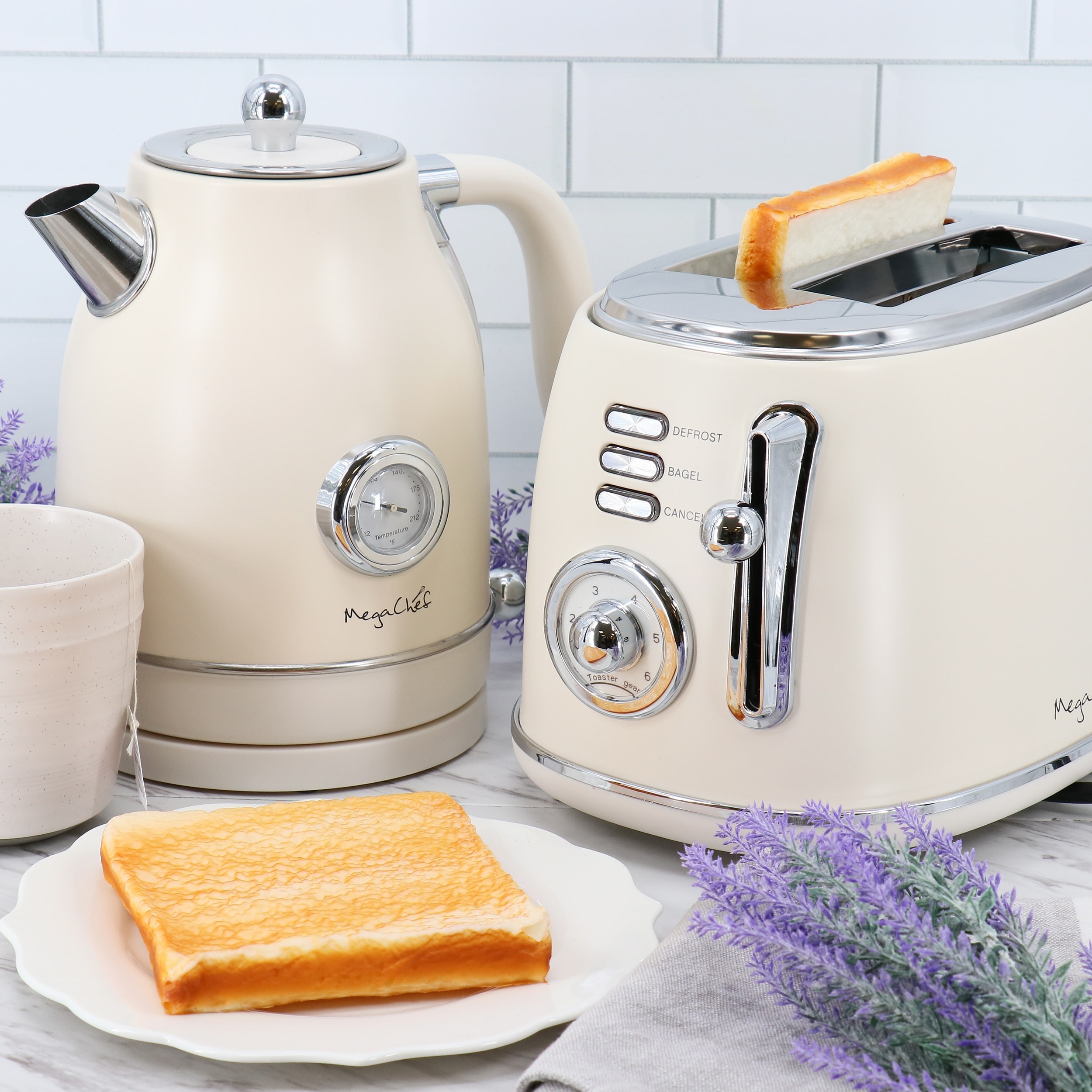 Vintage kettle and toaster top
