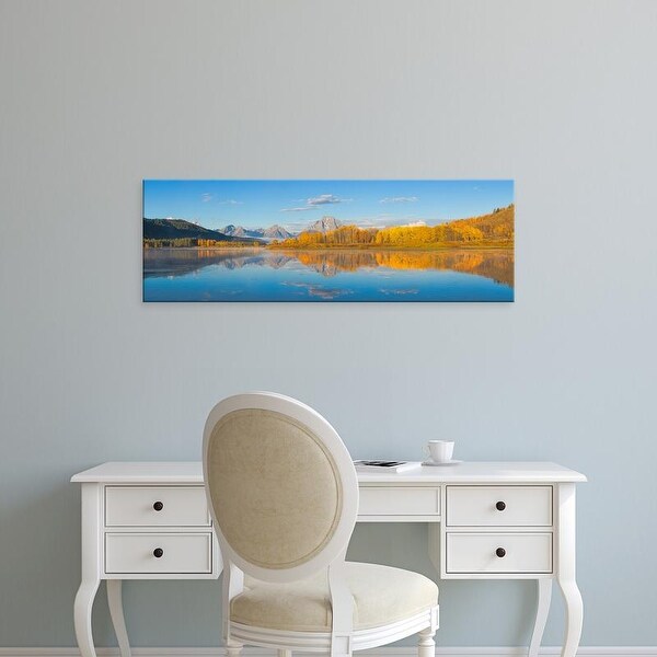 Easy Art Prints Panoramic Images's 'Sunrise at Oxbow Bend, Grand Teton National Park, Wyoming, USA' Premium Canvas Art