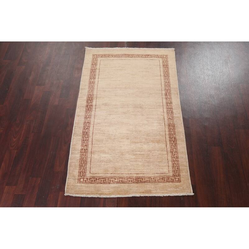 Geometric Bordered Oriental Gabbeh Kashkoli Area Rug Wool Hand-knotted - 3'2" x 5'3"