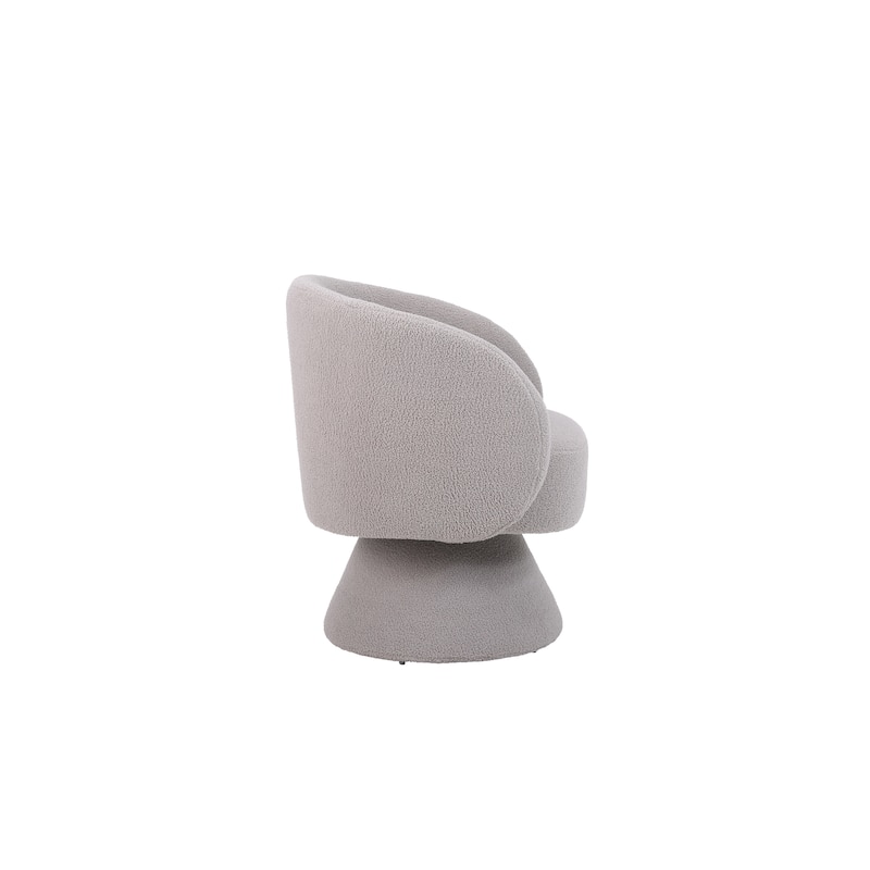 Swivel Fabric Accent Armchair with Wooden Base