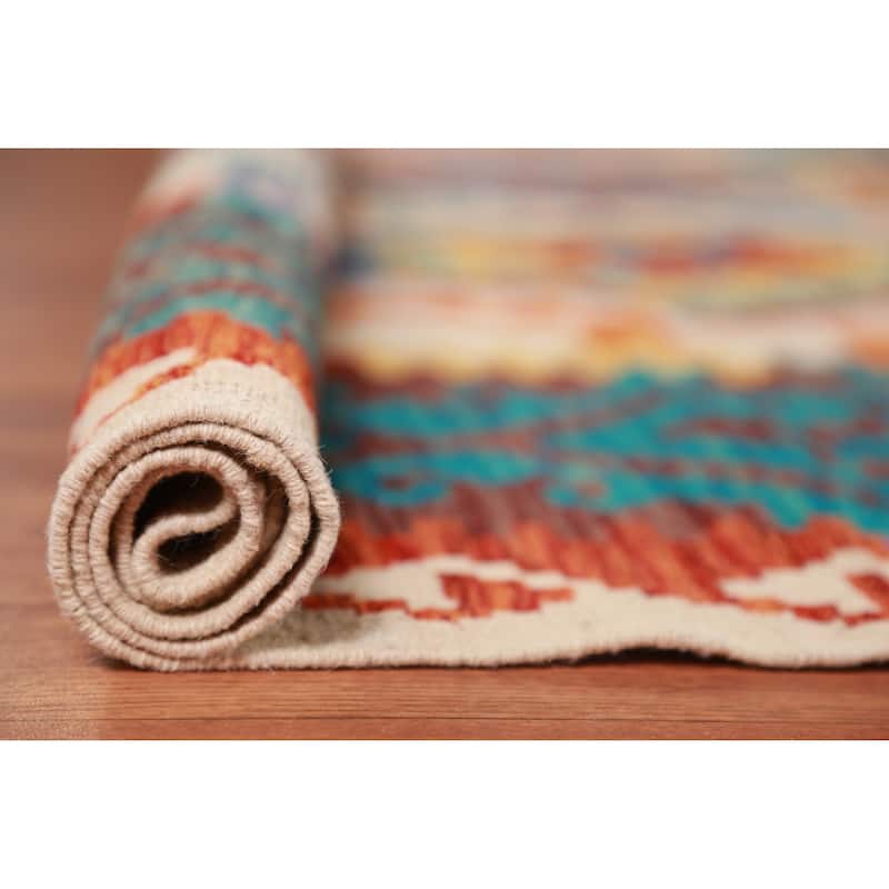 Kilim Oriental Area Rug Hand-Woven Southwestern Wool Carpet - 8'5"x 10'0"