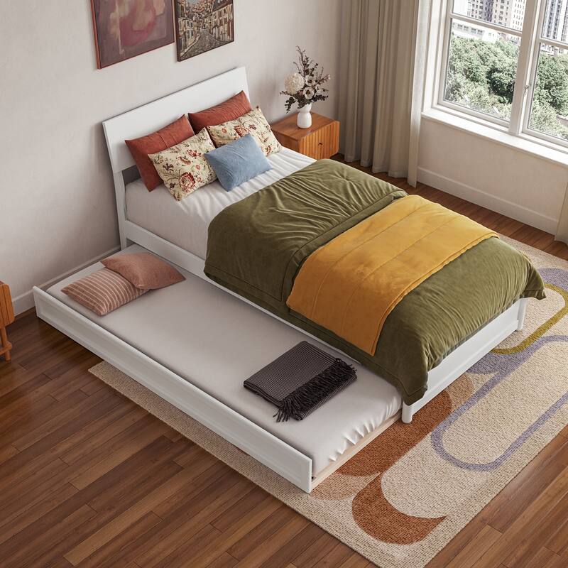 Norla Wood Platform Bed with Trundle
