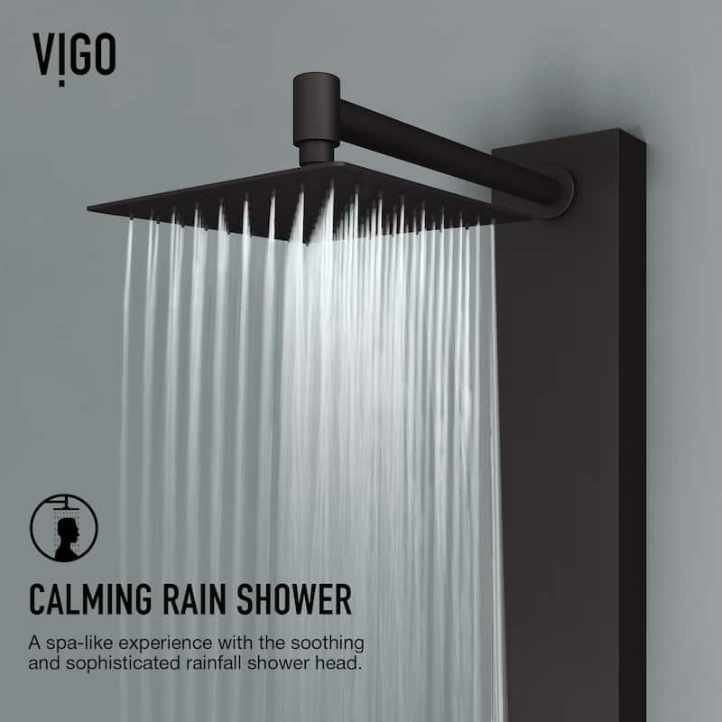 VIGO Sutton 58" H x 5" W 4-Jet Shower Panel with Square Shower Head