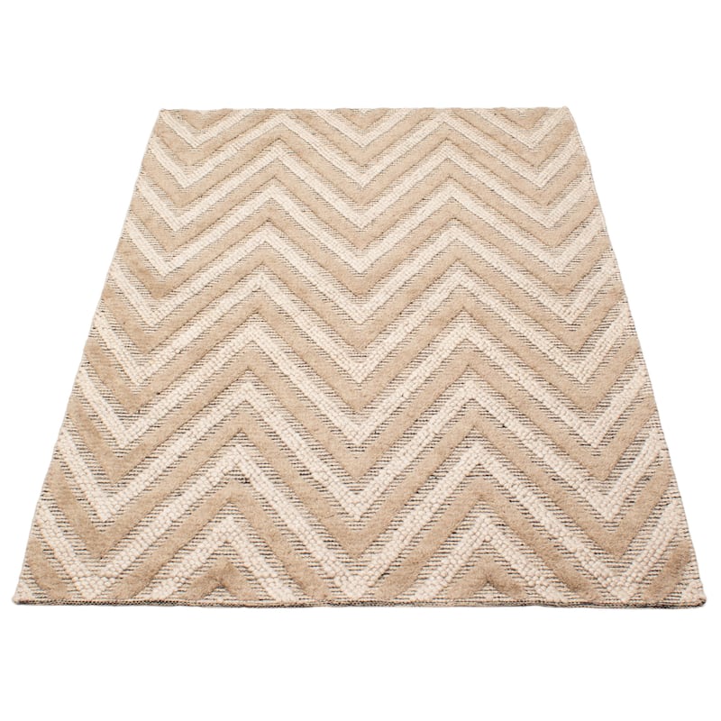 ECARPETGALLERY Braid weave Sienna Brown Wool Rug - 5'0 x 7'7